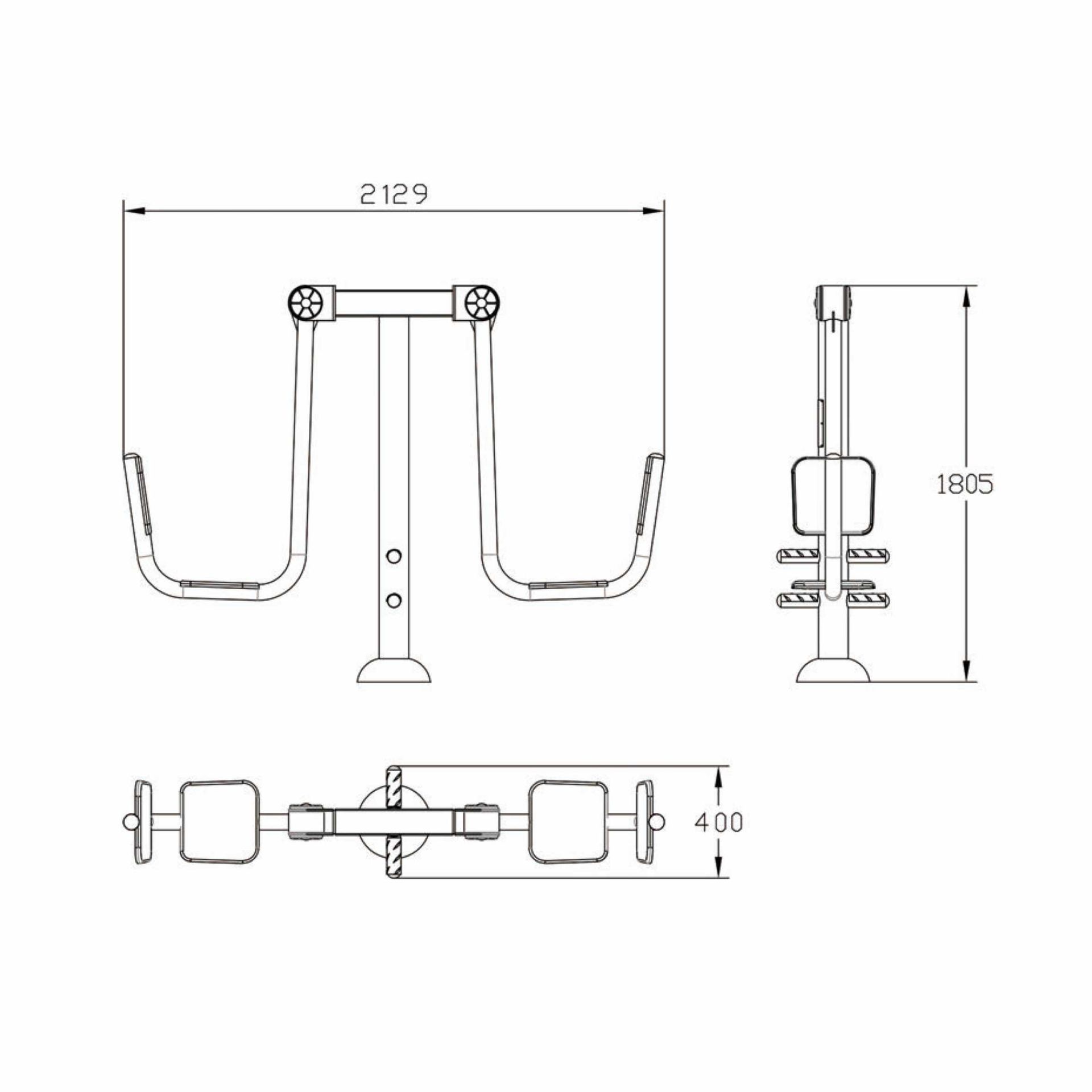 OPTACT-003 OPTIFIT ACTIVE OUTDOOR DOUBLE LEG PRESS DIMENSIONS OPTACT-003 OPTIFIT ACTIVE OUTDOOR DOUBLE LEG PRESS DIMENSIONS