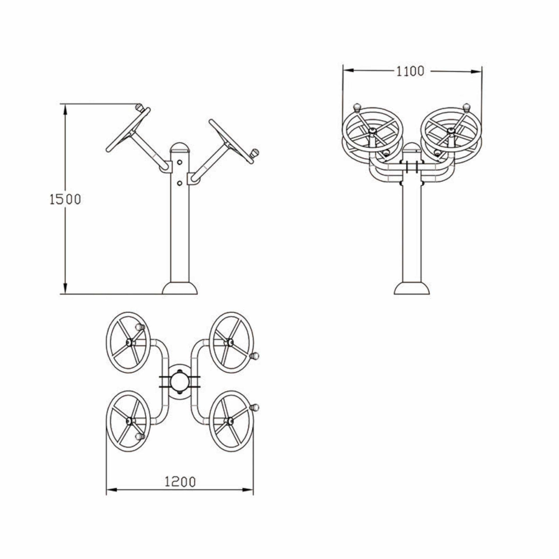 OPTACT-007 OPTIFIT ACTIVE OUTDOOR HAND ROTORS DIMENSIONS