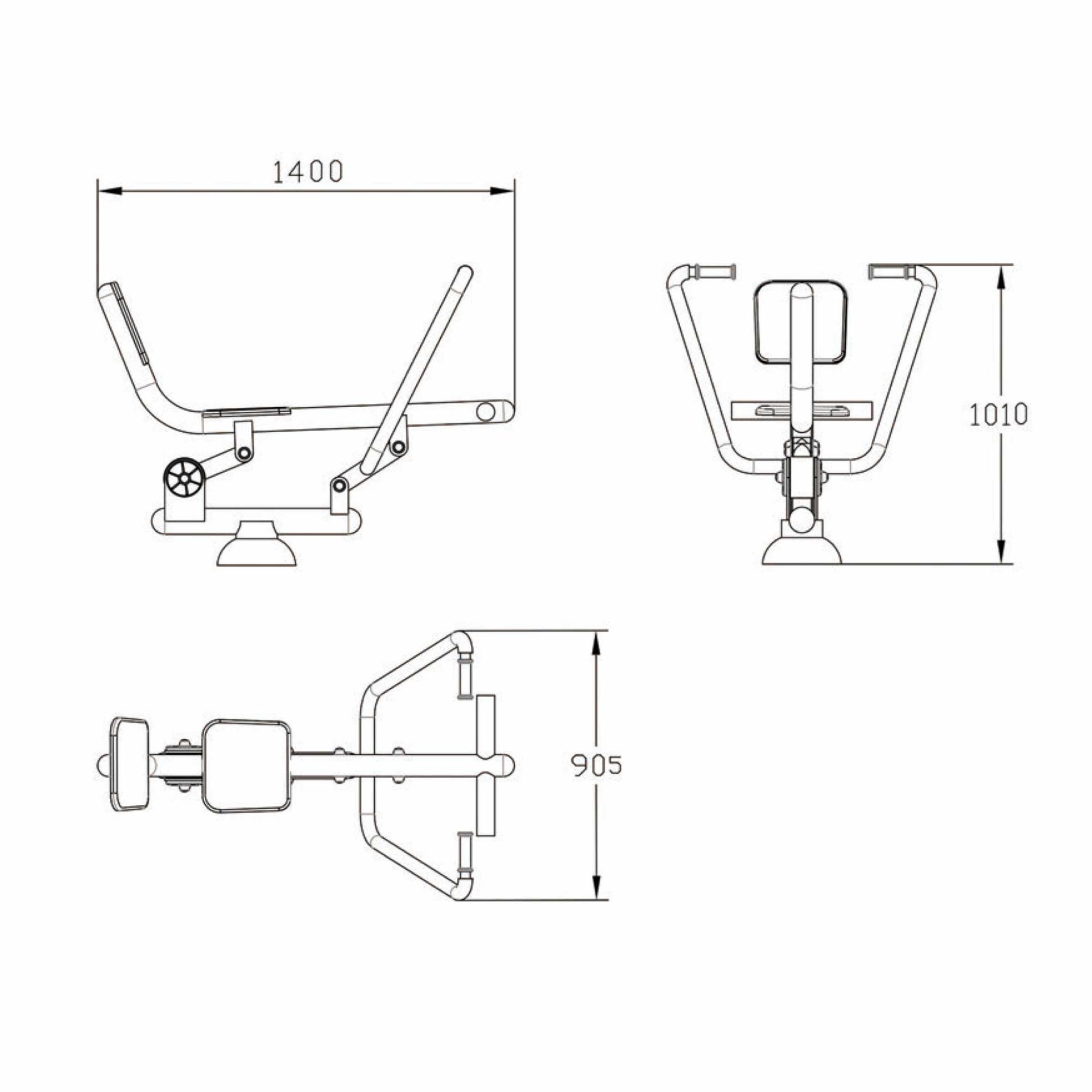 OPTACT-009 OPTIFIT ACTIVE OUTDOOR ROWER DIMENSIONS