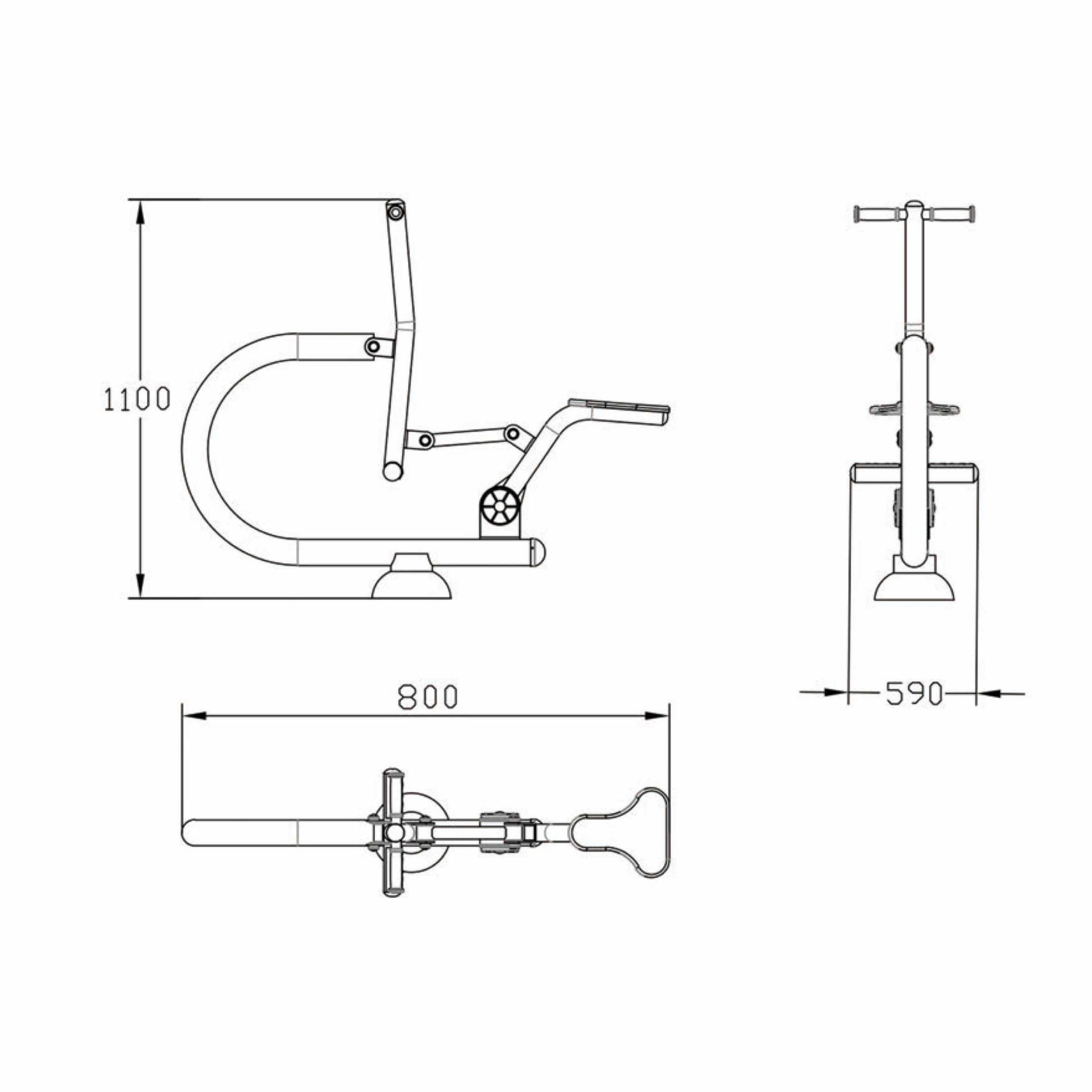 OPTACT-010 OPTIFIT ACTIVE OUTDOOR AIR RIDER DIMENSIONS