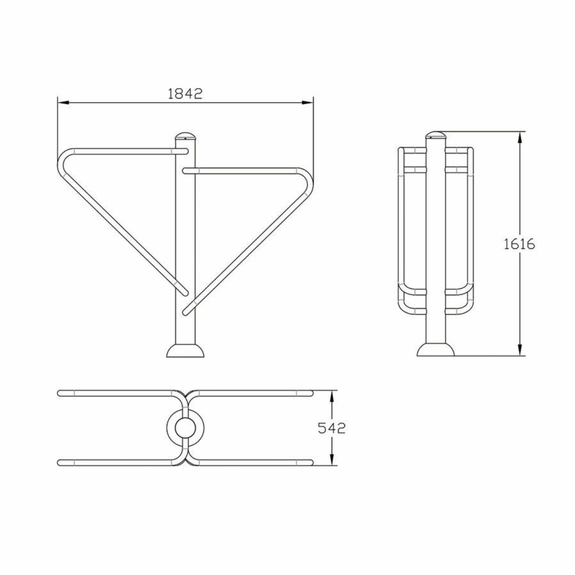 OPTACT-013 OPTIFIT ACTIVE OUTDOOR PULL, PRESS & DIP BARS DIMENSIONS