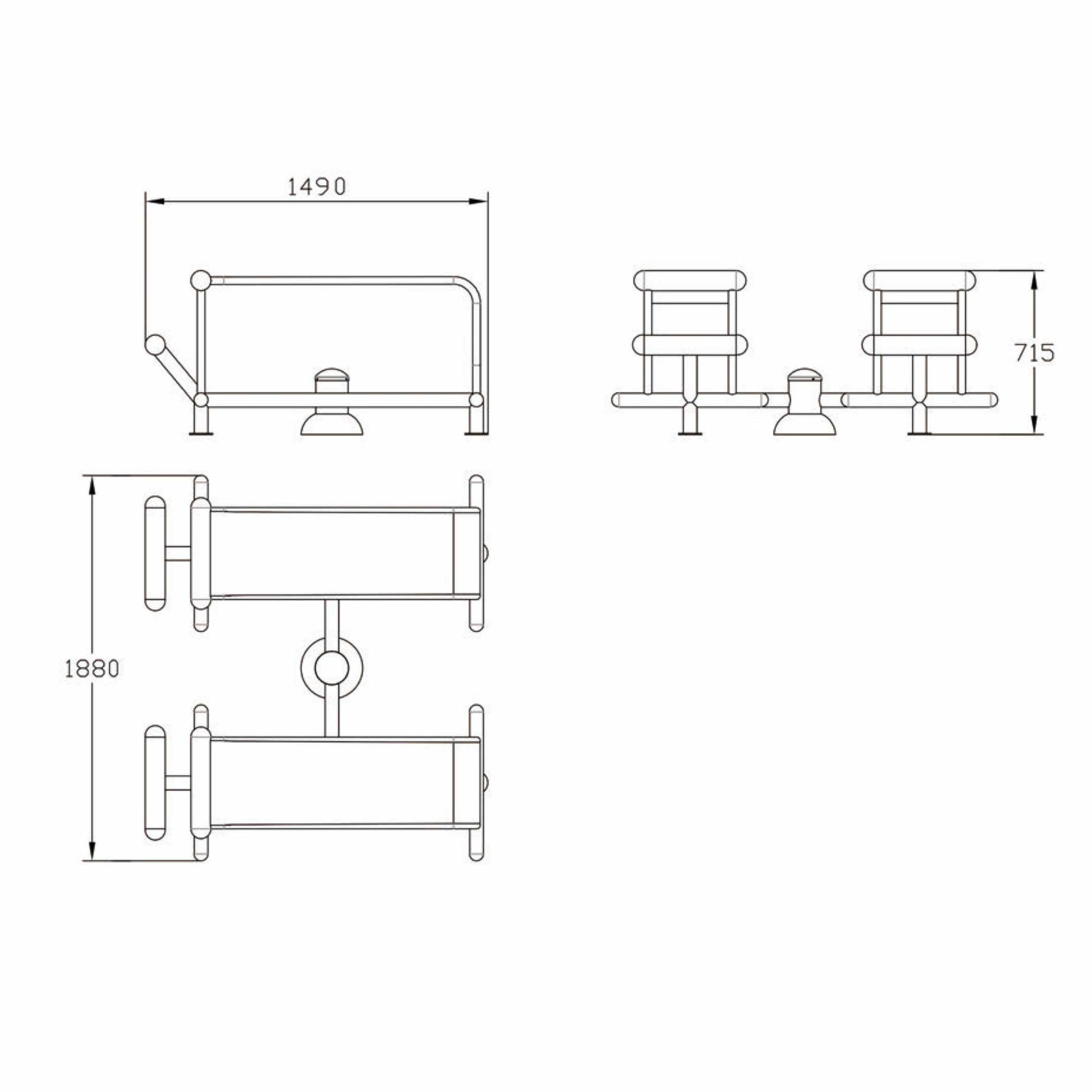 OPTACT-014 OPTIFIT ACTIVE OUTDOOR DOUBLE SIT UP STATION DIMENSIONS OPTACT-014 OPTIFIT ACTIVE OUTDOOR DOUBLE SIT UP STATION DIMENSIONS