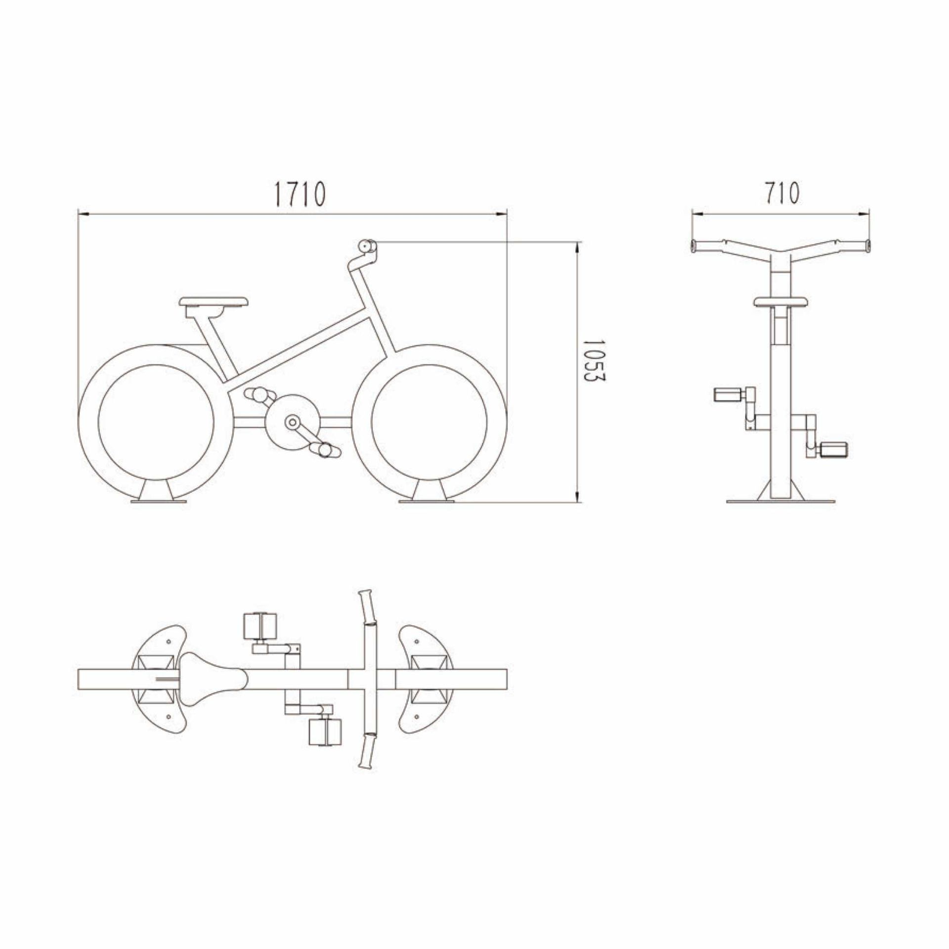 OPTACT-015 OPTIFIT ACTIVE OUTDOOR PARK BIKE DIMENSIONS