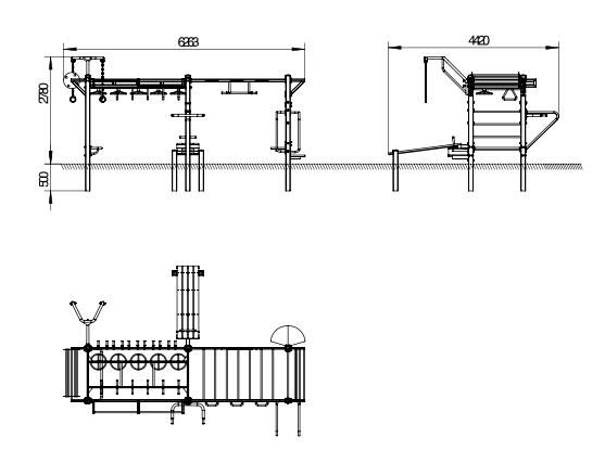 OPTAGI-001-1 OPTIFIT AGILE JUNGLE STATION RIG DIMENSIONS