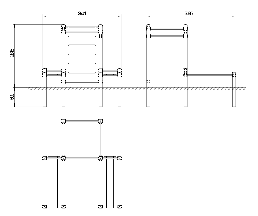 OPTAGI-008 OPTIFIT AGILE MULTI-BENCH STATION DIMENSIONS