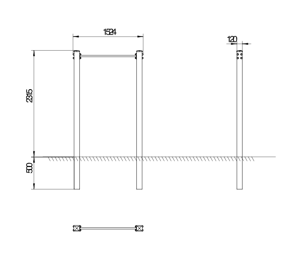 OPTAGI-015 OPTIFIT AGILE PULL UP BAR DIMENSIONS