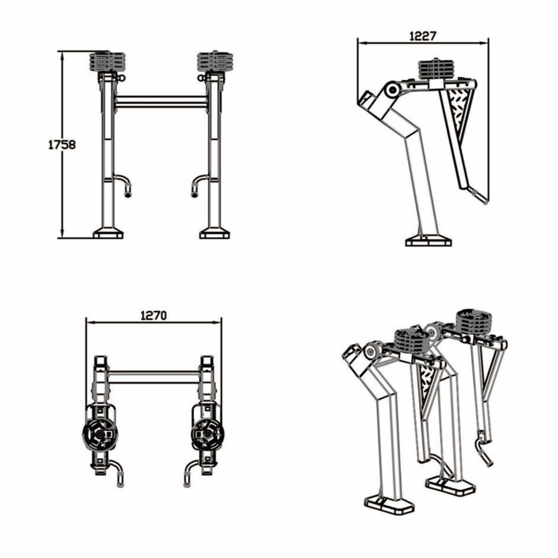 OPTIGN-008 OPTIFIT IGNITE OUTDOOR VARIABLE LOAD STANDING ROW DIMENSIONS