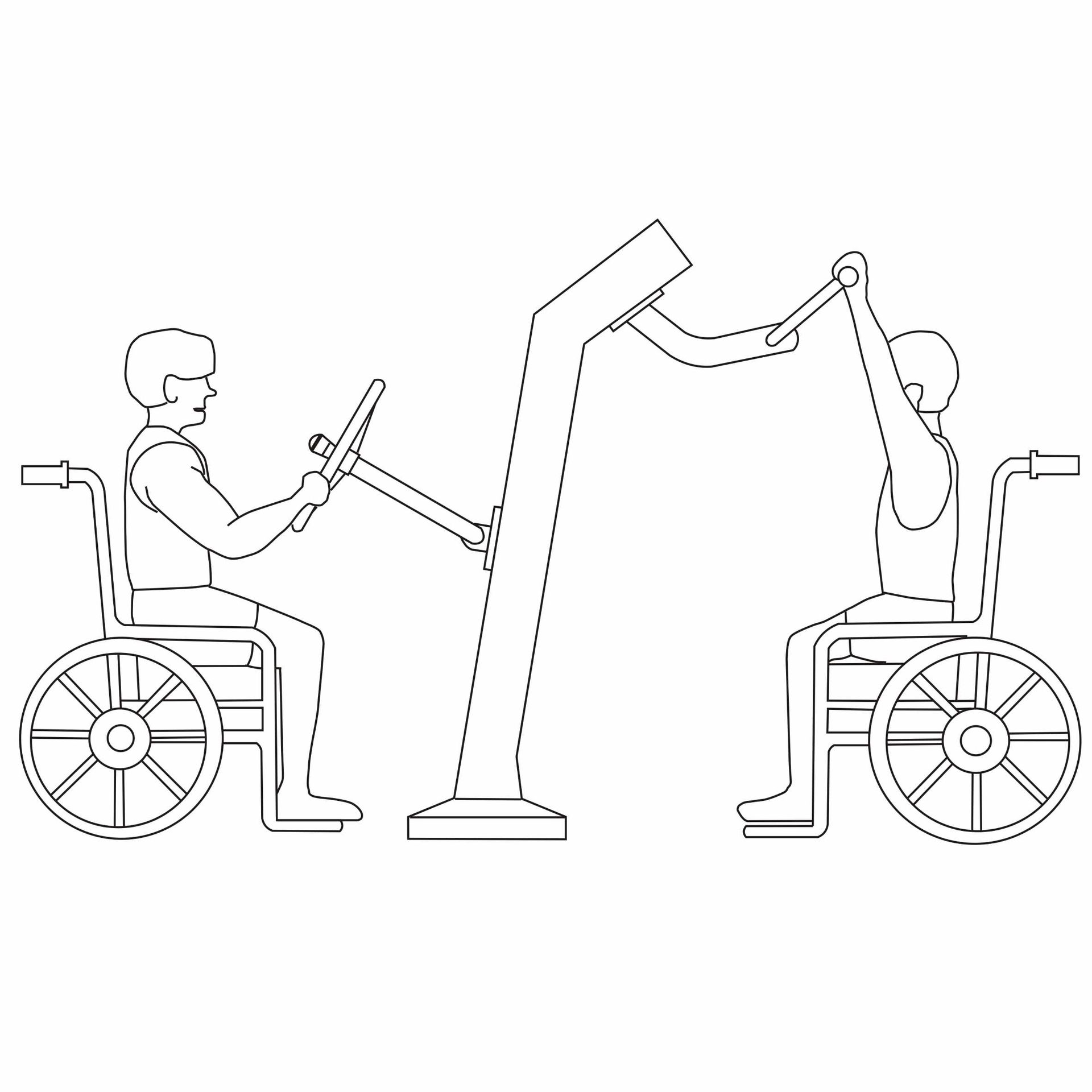 OPTMOT-002 MOTION OUTDOOR DUAL PULL UP AND DUAL ARM WHEEL WHEELCHAIR STATION MOVEMENT