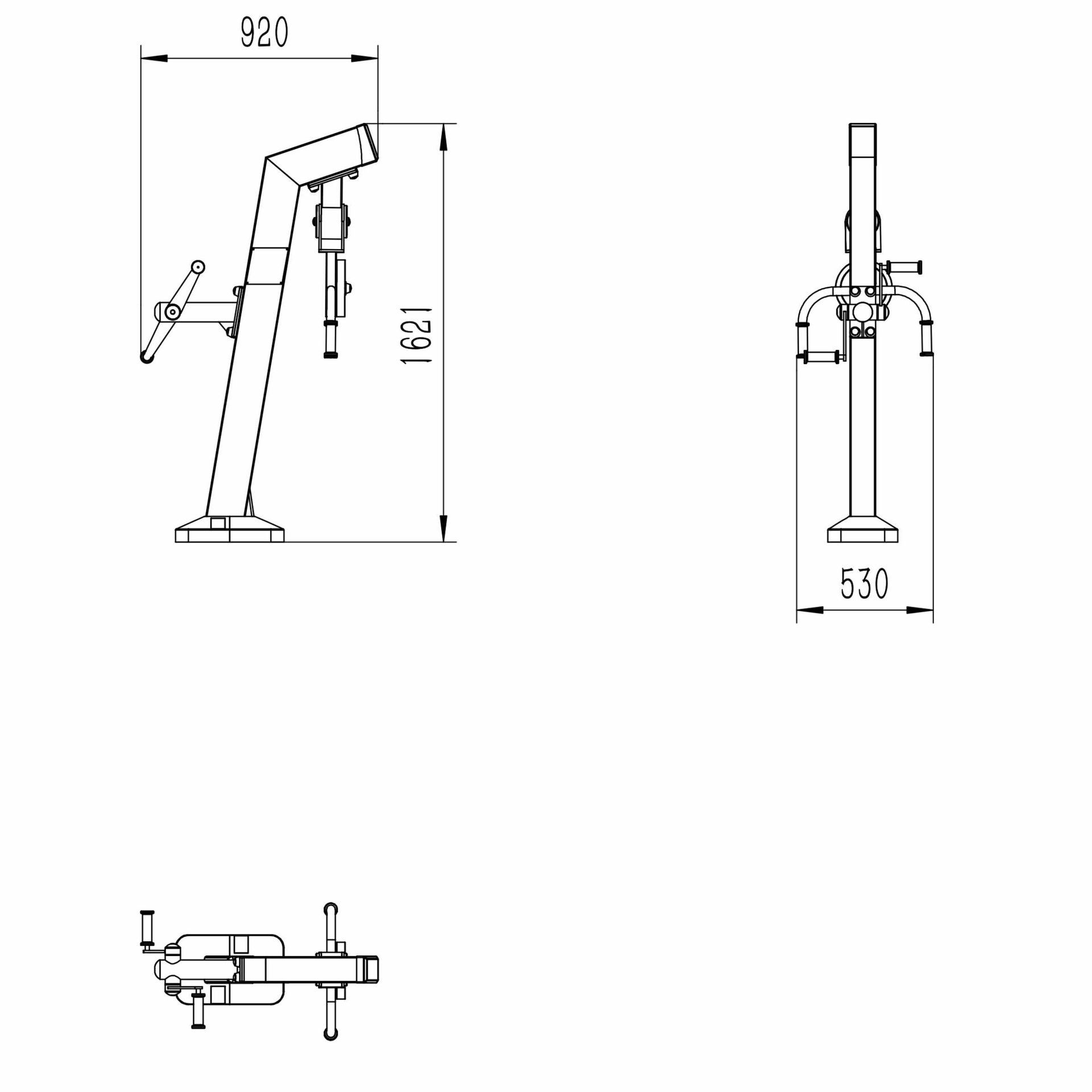 OPTMOT-003 MOTION OUTDOOR DUAL ARM ROTATOR AND ARM TRAINER WHEELCHAIR STATION DIMENSIONS