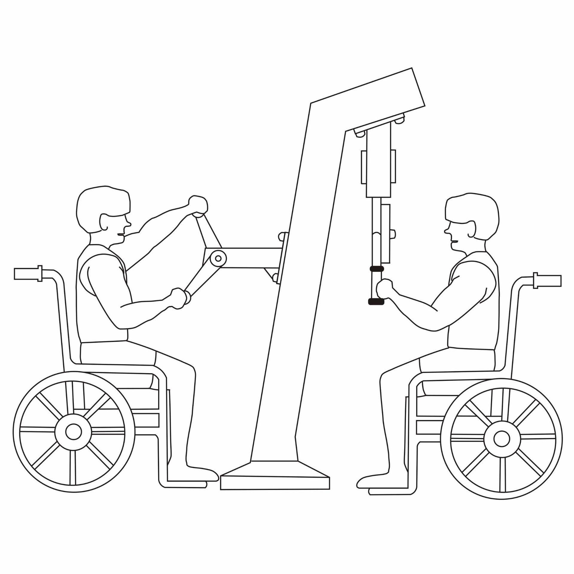 OPTMOT-003 MOTION OUTDOOR DUAL ARM ROTATOR AND ARM TRAINER WHEELCHAIR STATION MOVEMENT