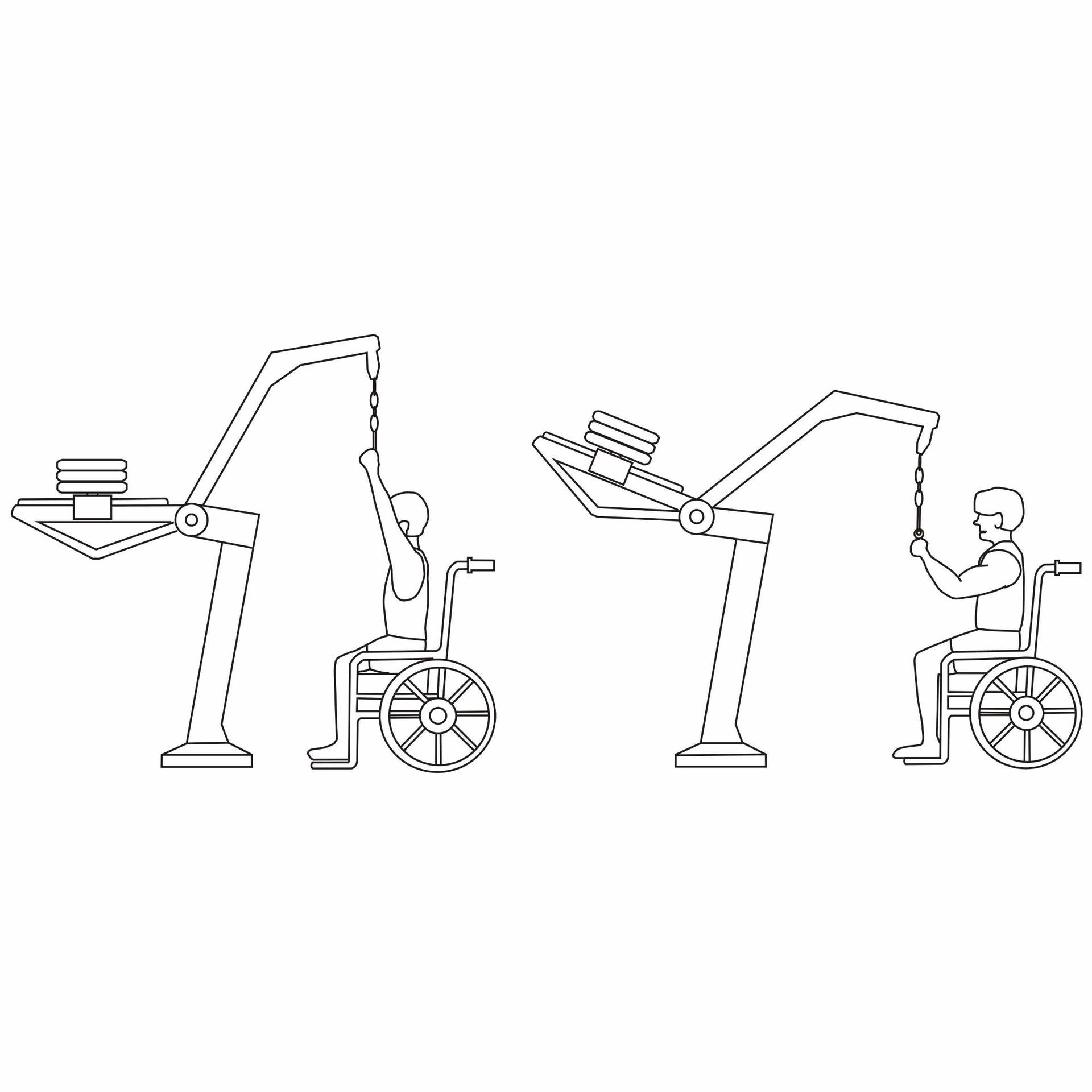 OPTMOT-006 MOTION OUTDOOR VARIABLE LOAD PULLDOWN WHEELCHAIR STATION MOVEMENT