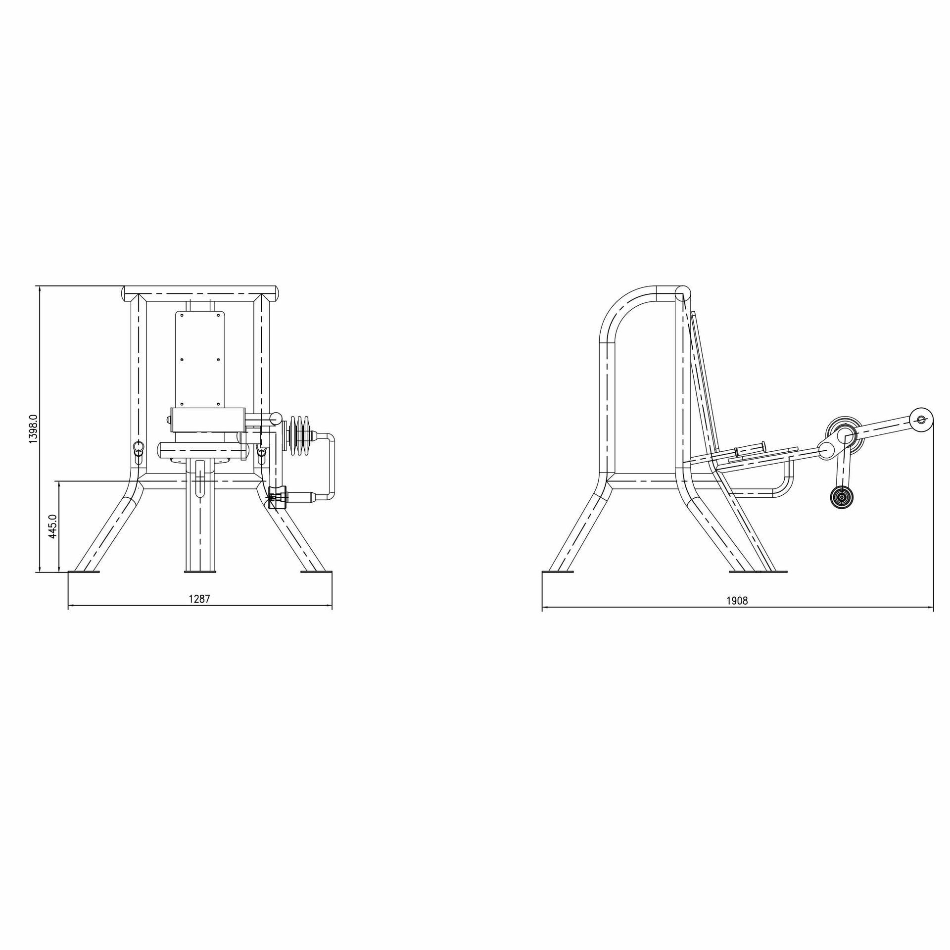 OPTPRI-003 OPTIFIT PRIME OUTDOOR VARIABLE LOAD LEG CURL DIMENSIONS