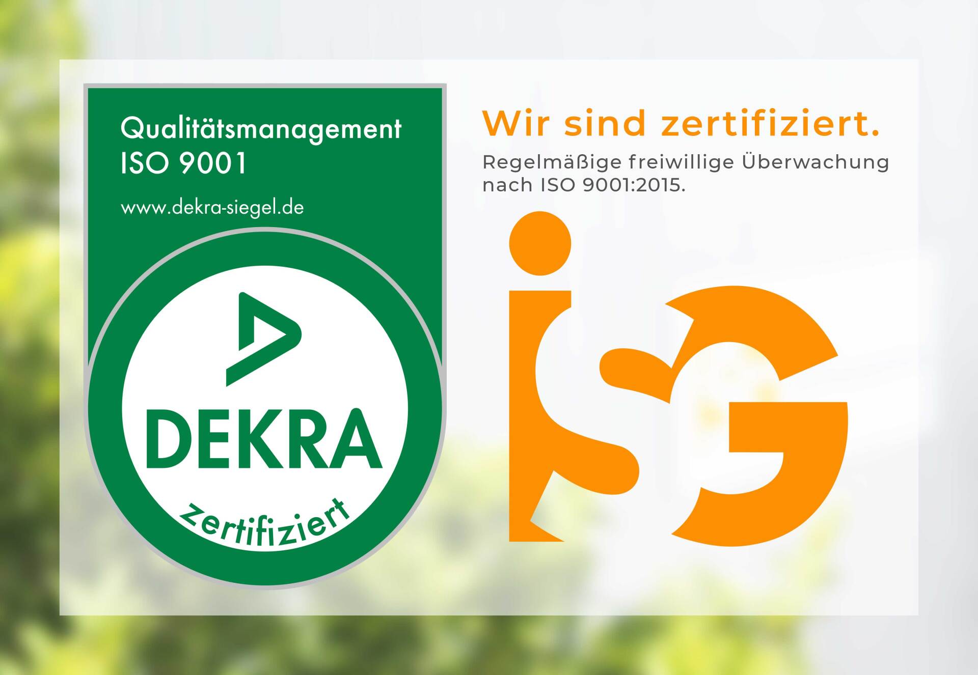 ISG erneut mit ISO 9001:2015 zertifiziert