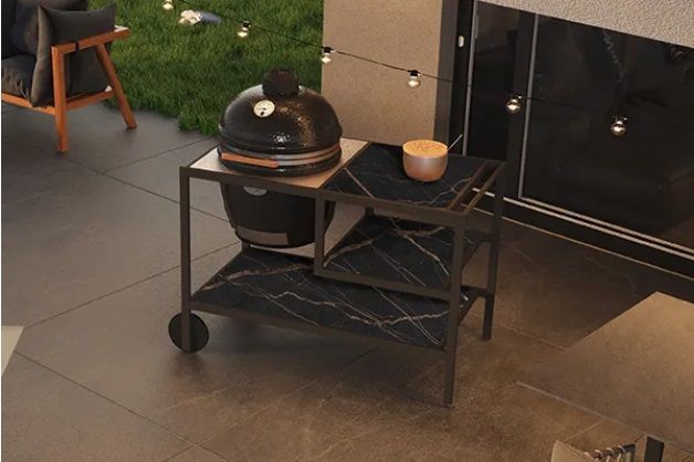 Monolith Grill Station Luceria CS schwarz, Natursteinverkleidung