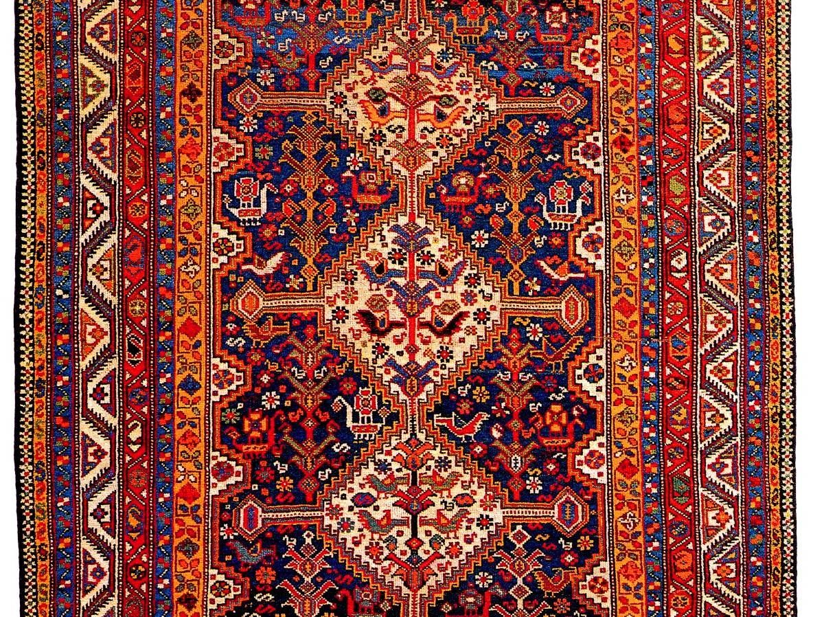 Antiker Loribaft aus dem Iran, Museumsteppich aus dem 19. Jahrhundert
