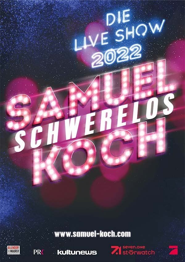 Das Plakat zur Schwerelos Tour mit Samuel Koch
