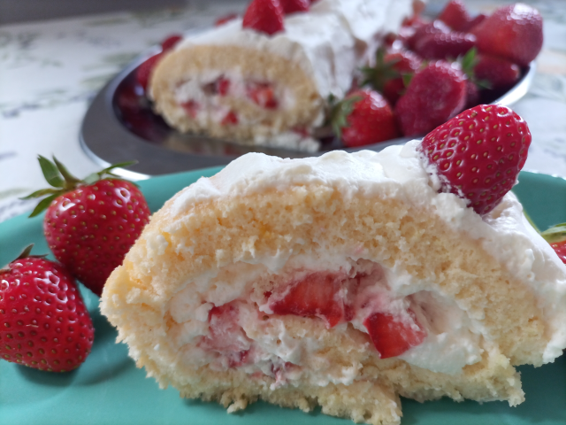 Rezept für Erdbeerkuchen Erdbeerrolle Rezept