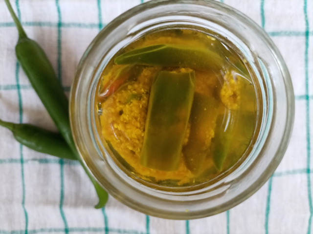 indische Beilage Green Chili Pickles Rezept