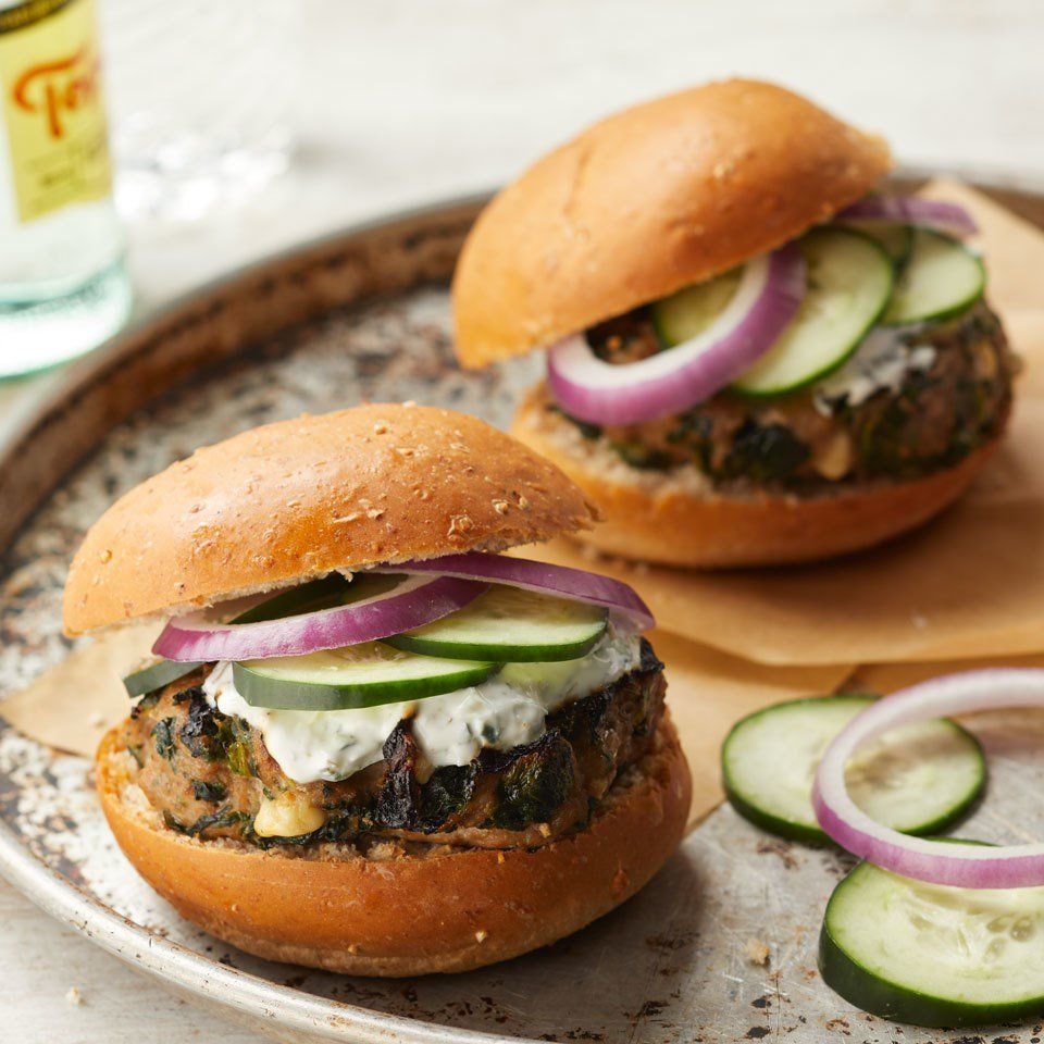 Greek Spinach and Feta Burgers