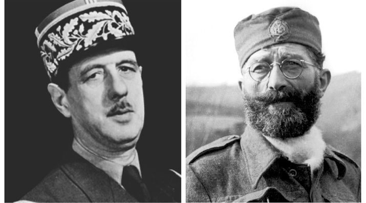 Le général Charles de Gaulle et le général Draja Mihaïlovic