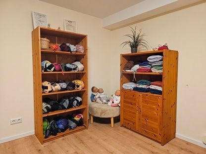 Sortiment, Testtragen, Tragehilfen, Tragetücher