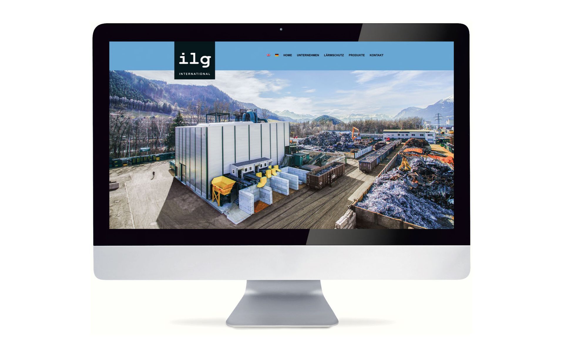 ilg Homepage Monitorfoto mit der Startseite der ilg Homepage.