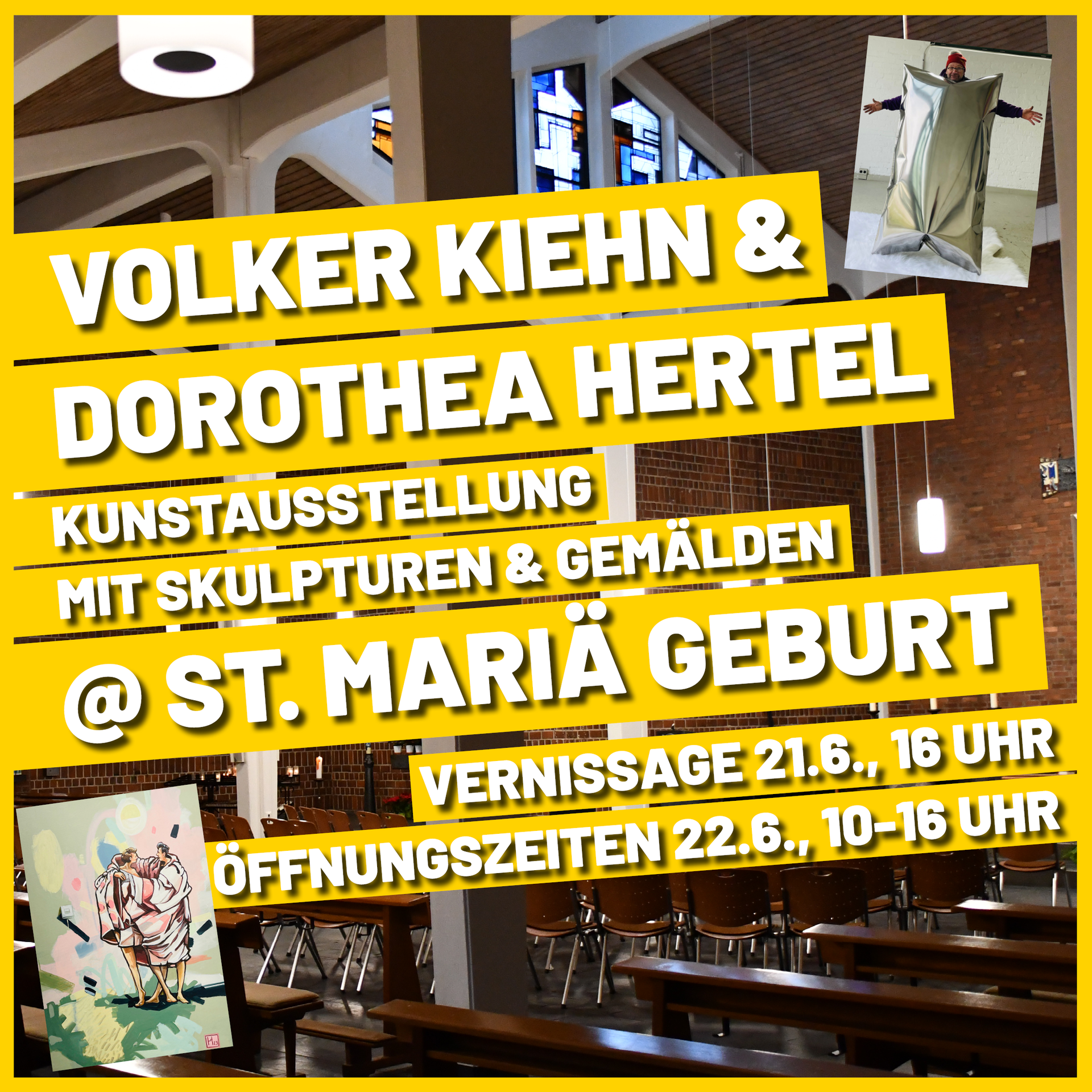 Fotos: Privat Festival | Hürther KneipenKulTour | Volker Kiehn & Dorothea Hertel | Kunstausstellung mit Skulpturen & Gemälden @ Pfarrkirche St. Mariä Geburt