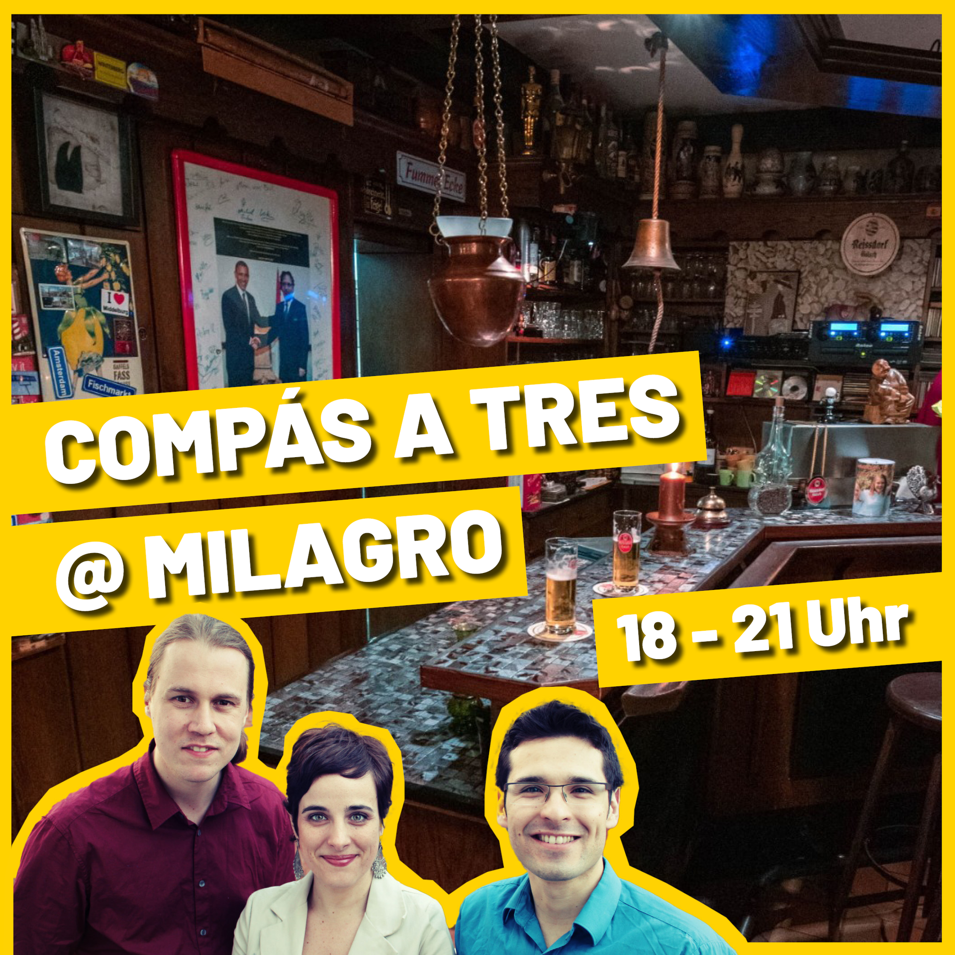 Bandfoto: Josefina Rey Festival | Hürther KneipenKulTour | Compás a tres @ Milagro | Bandfoto: Josefina Rey