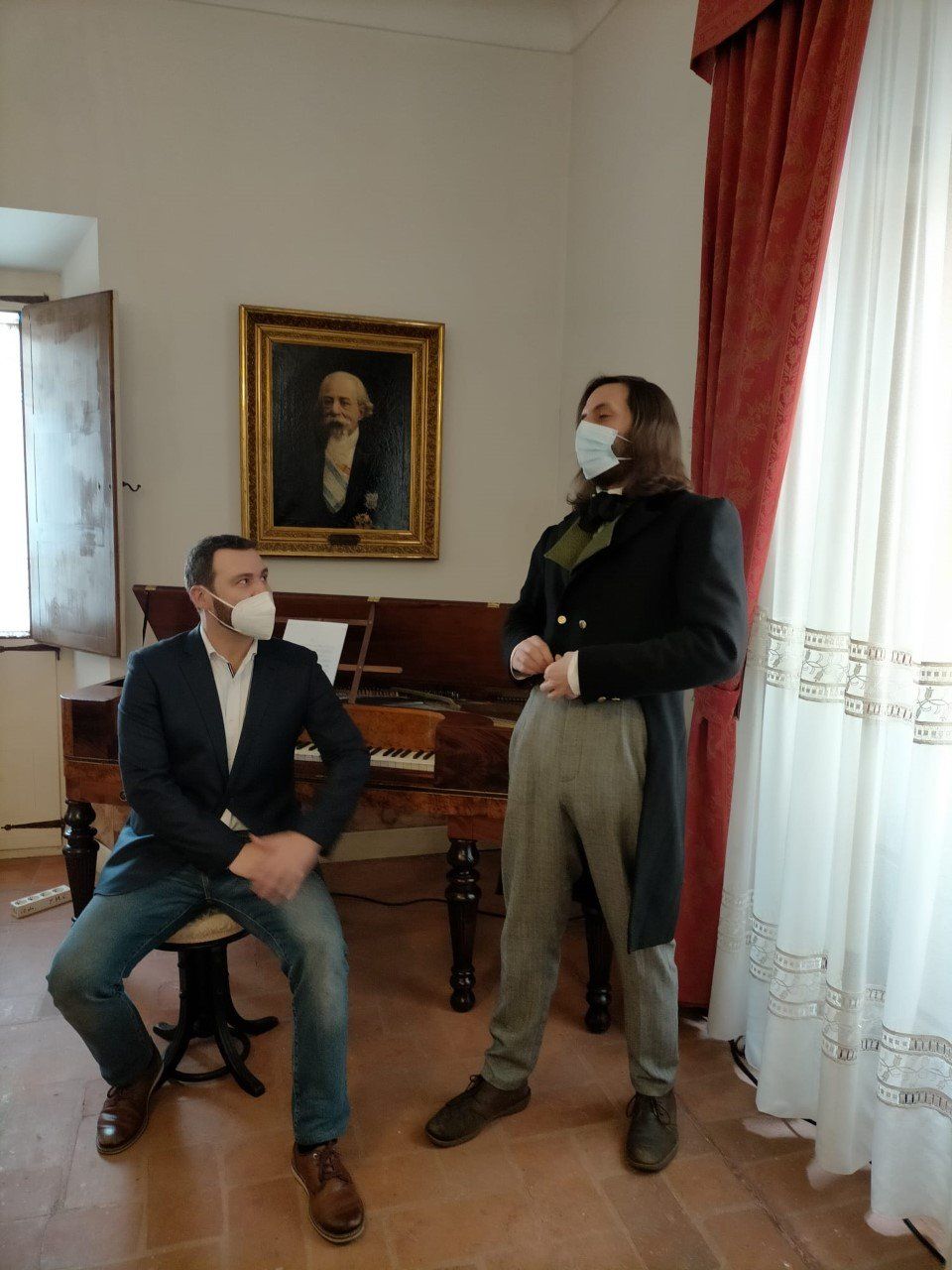 Pianoforte Casa Museo José Zorrilla Víctor J. Martínez y José Zorrilla, pianoforte José Zorrilla, Hosseschrueders, Casa José Zorrilla