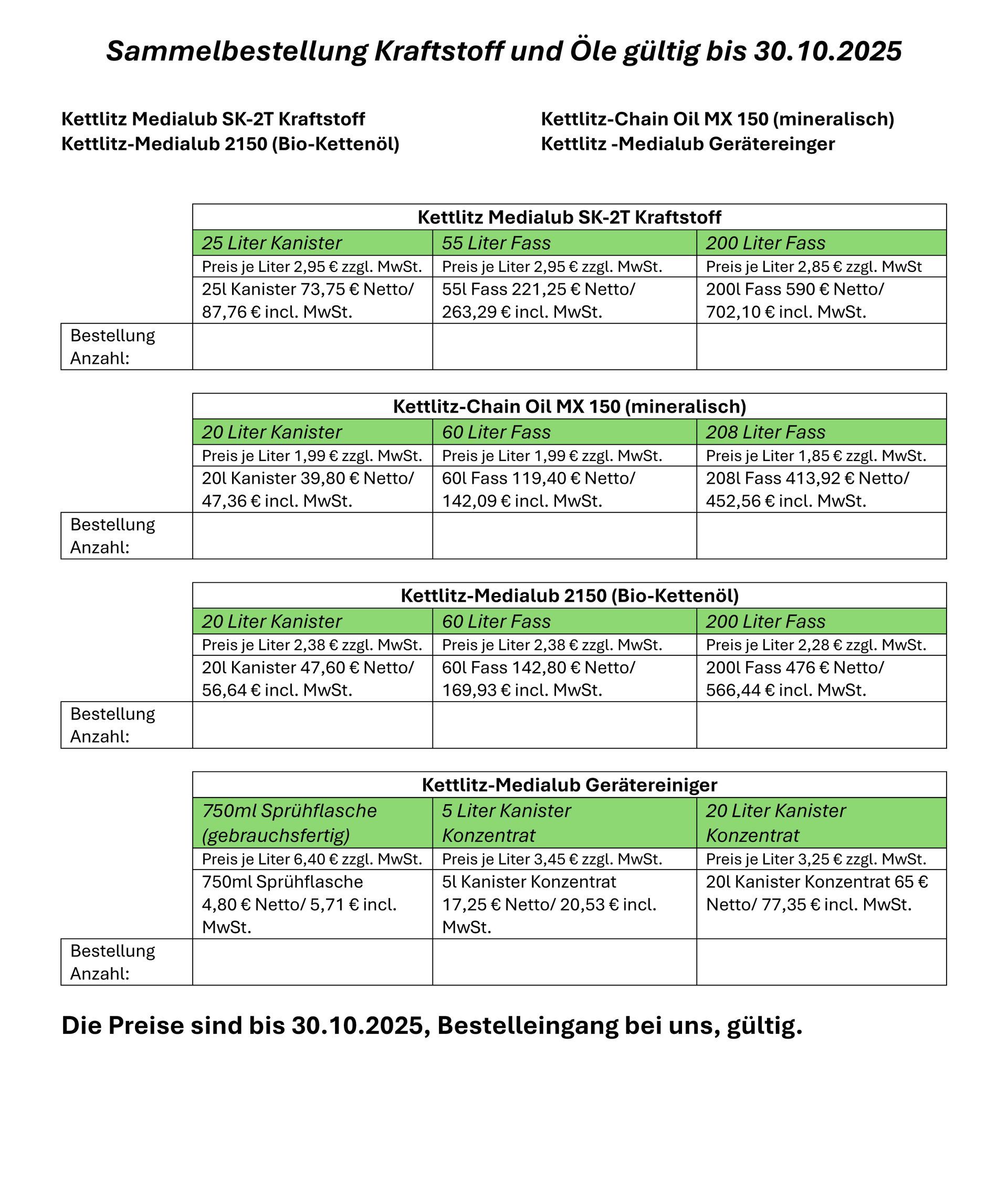 Download Bestellformular Download Bestellformular