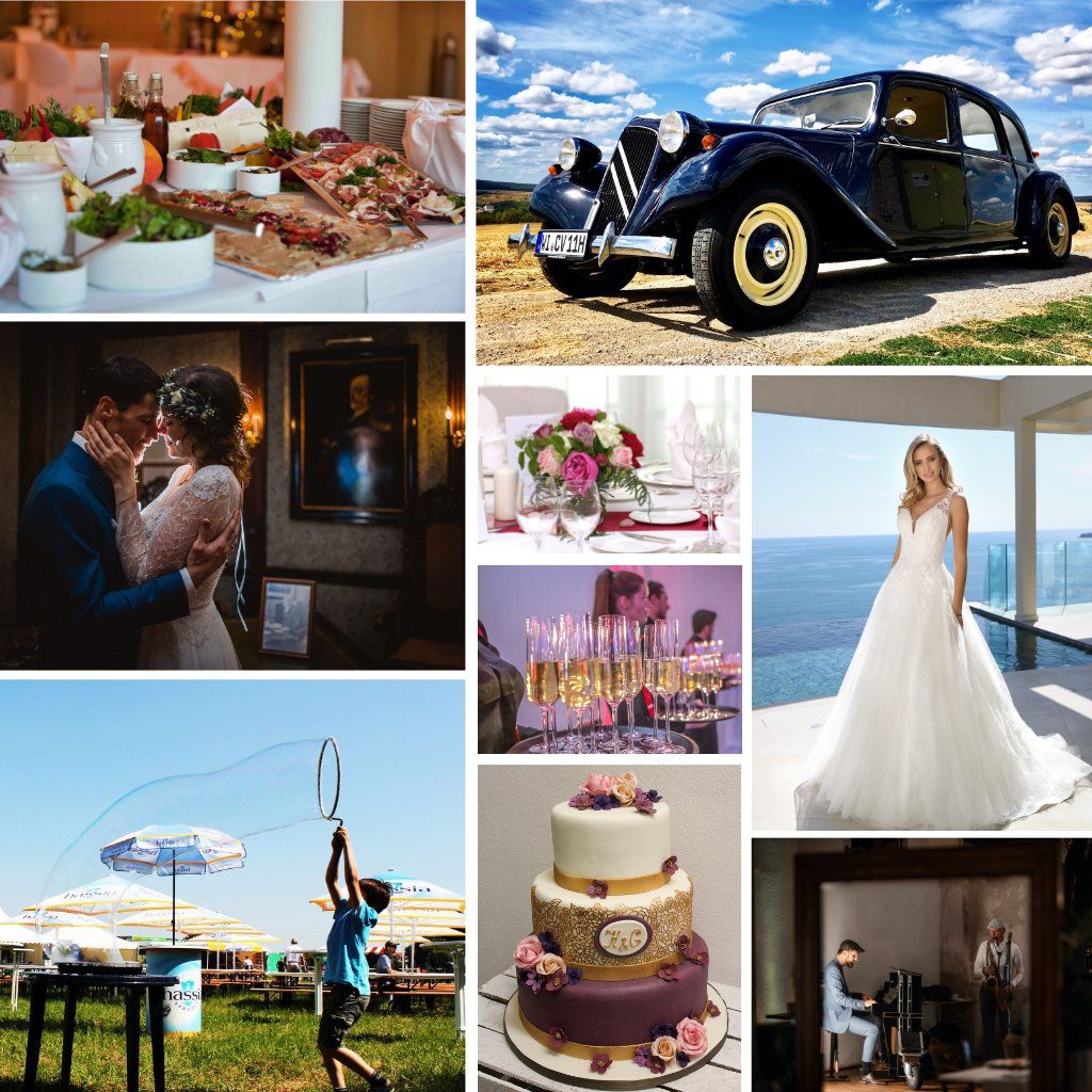 Kollage mit Hochzeitsszenen