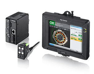 Vision-Sensor Vision Sensor, integrierte Beleuchtung, Monitor, Konsole, optische Prüfung, Qualitätskontrolle