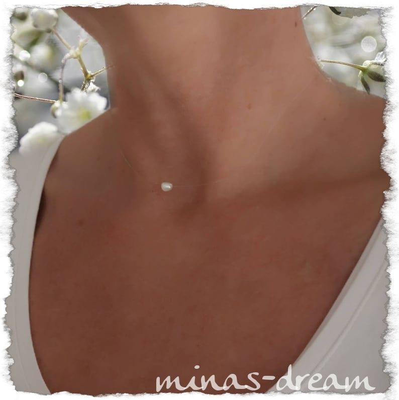 Collier schwebende Perle