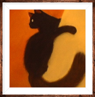 Cliquer pour voir + de Pastels d'animaux chat noir ocre jaune