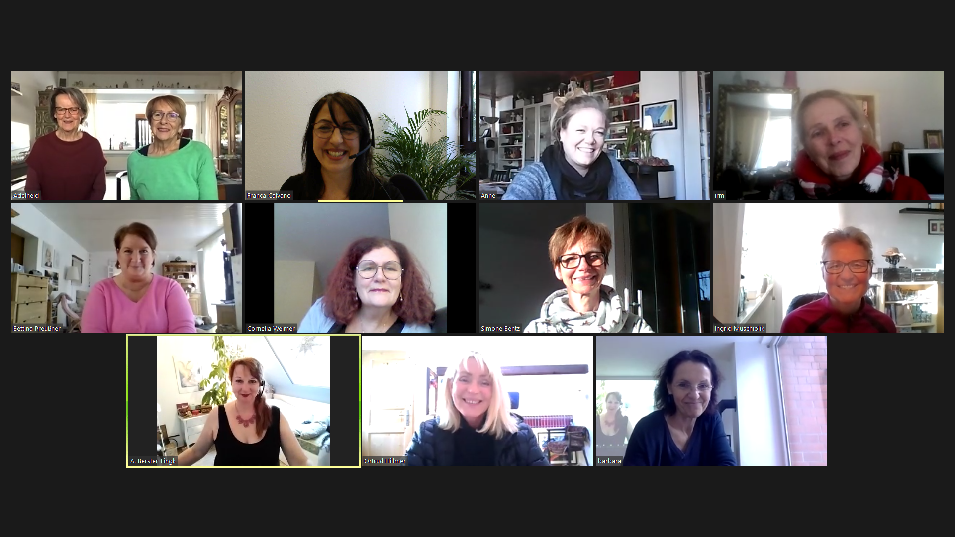 Teilnehmerinnen der virtuellen Tanzaktion