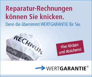 Hier geht es zur Wertgarantie - Sichern Sie sich heute noch ab. Wertgarantie -Bild mit zerknüllter Rechnung