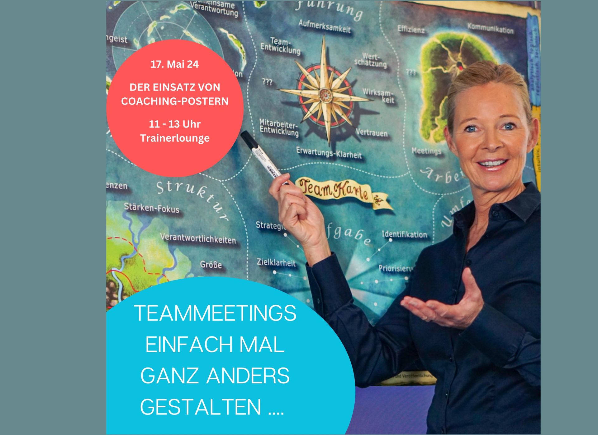 Petra von Gündell-Krohne zeigt das Coaching-Post