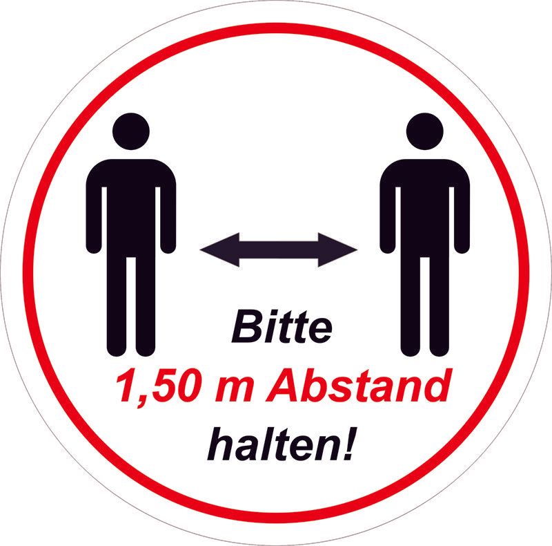 Aufkleber rund Aufkleber Abstand halten