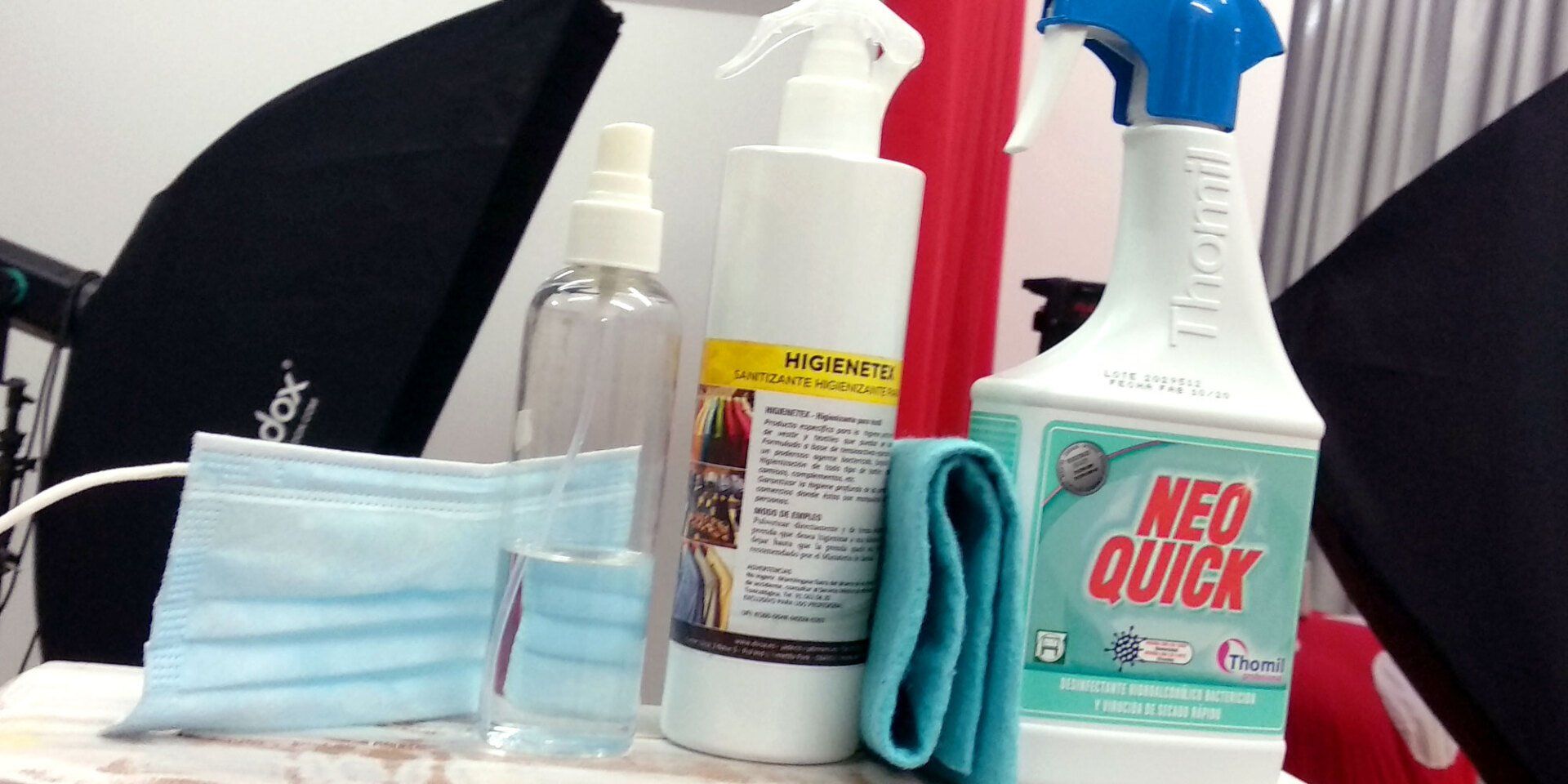 productos profesionales para desinfectar estudio fotográfico limpio y seguro