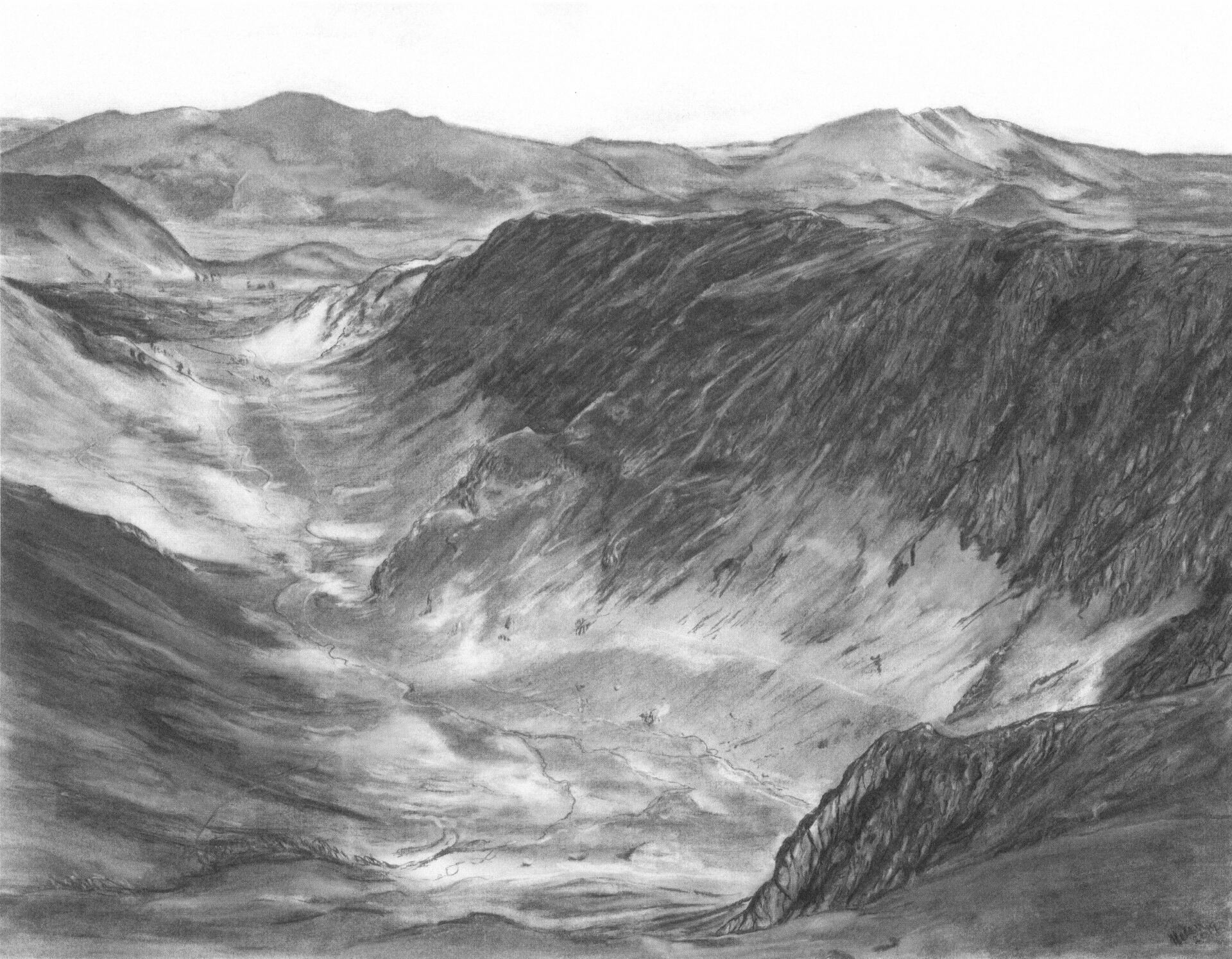 lake district art cumbria newlands valley dale head keswick landscape honister graphite gallery charcoal drawing