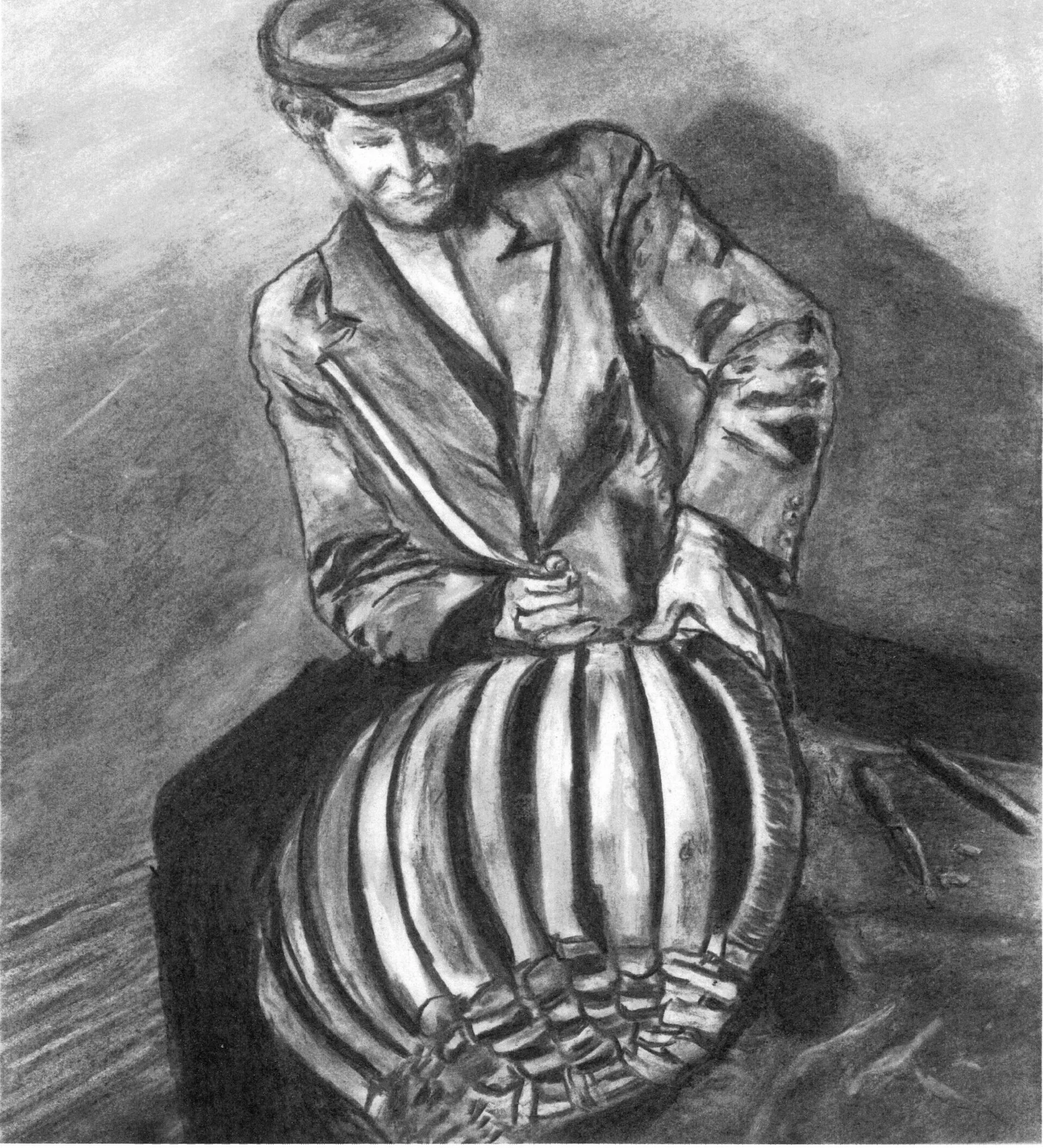 lake district art cumbria swill basket maker haverthwaite furness heritage craft graphite gallery charcoal drawing