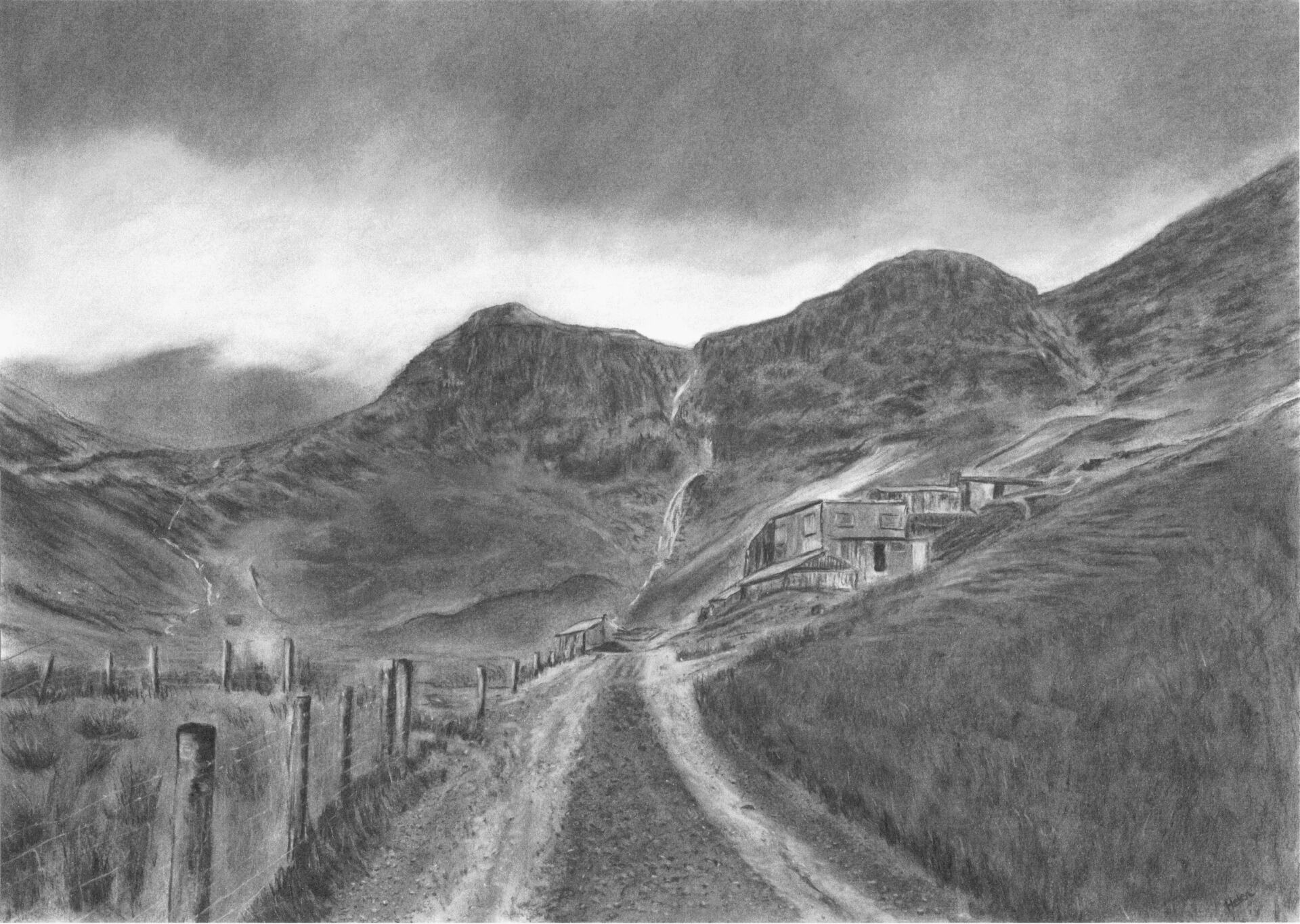 force crag mine lake district cumbria art heritage graphite gallery charcoal graphite