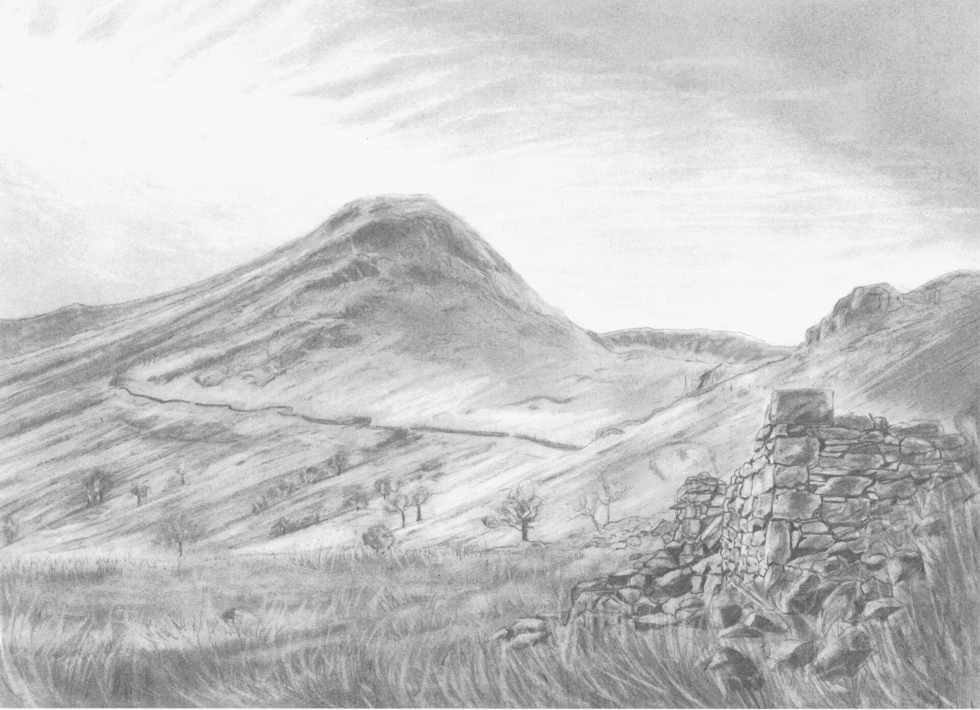 lake district art cumbria graphite mine borrowdale gilberts stage heritage graphite gallery pencil & graphite drawing