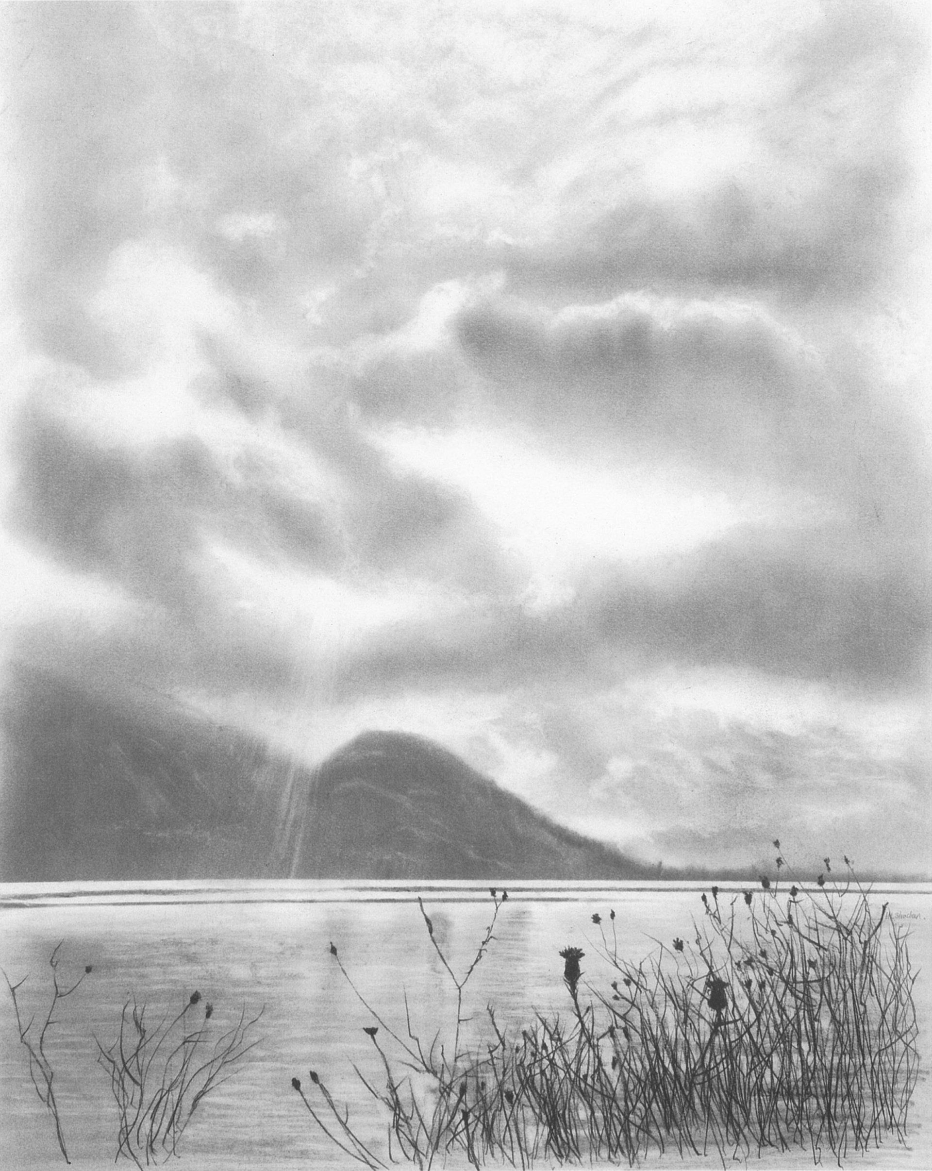 lake district art cumbria derwentwater sunset keswick landscape sky graphite gallery graphite oil painting