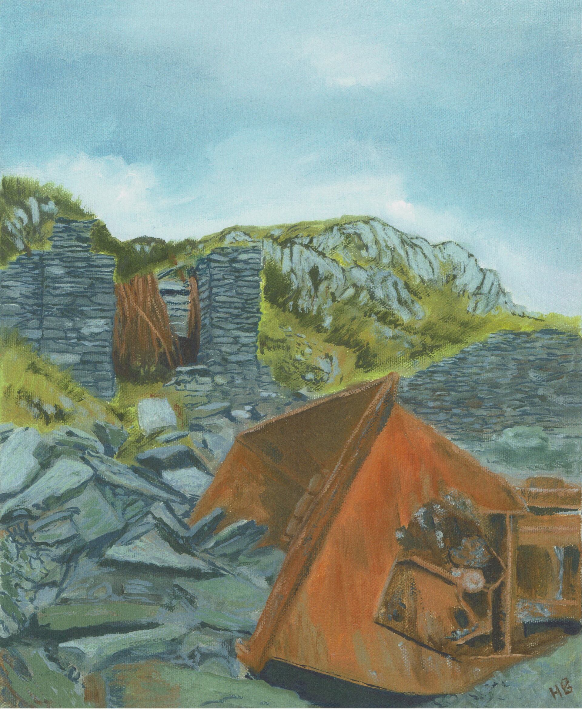 lake district art cumbria hinster winding drum heritage graphite gallery oil painting