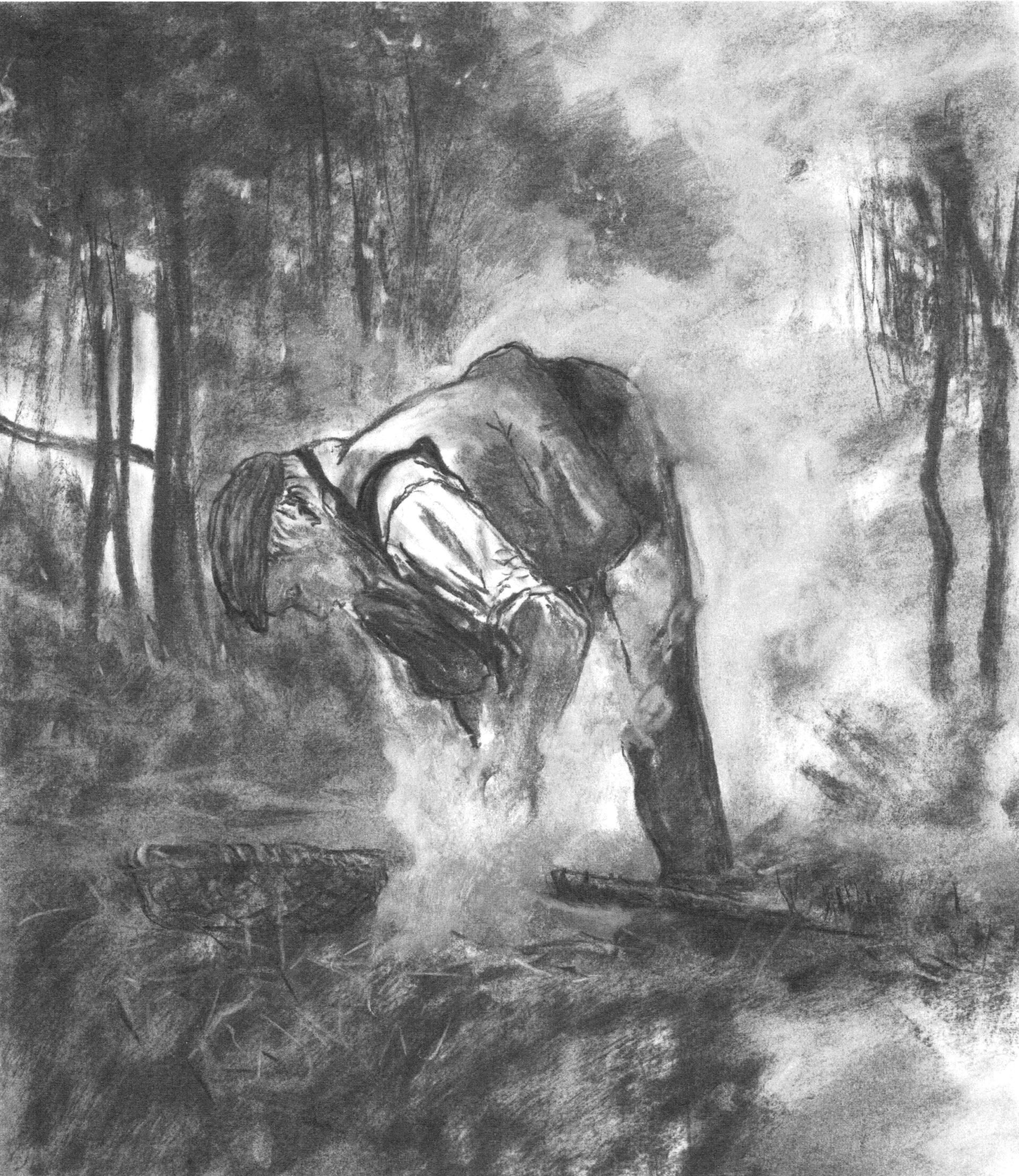 lake district art furness cumbria rusland bouth haverthwaite charcoal burner woodland heritage graphite gallery charcoal drawing