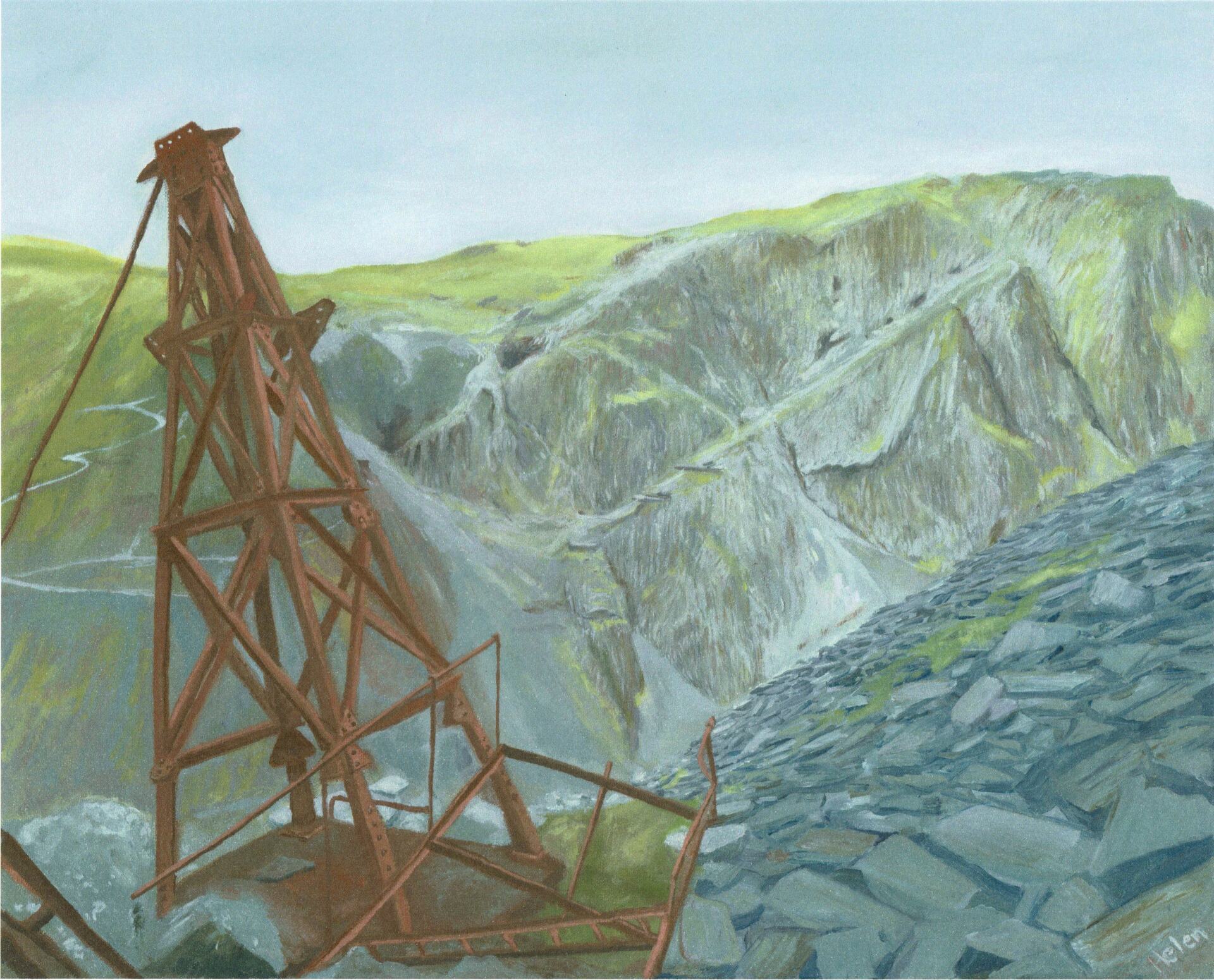 lake district art cumbria yew crag slate quarry honister keswick heritage graphite gallery oil painting