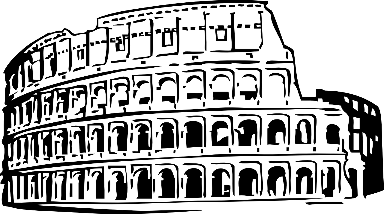 The Colosseum in Rome A stylized image of the Colosseum in Rome.