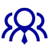 blue icon of three people