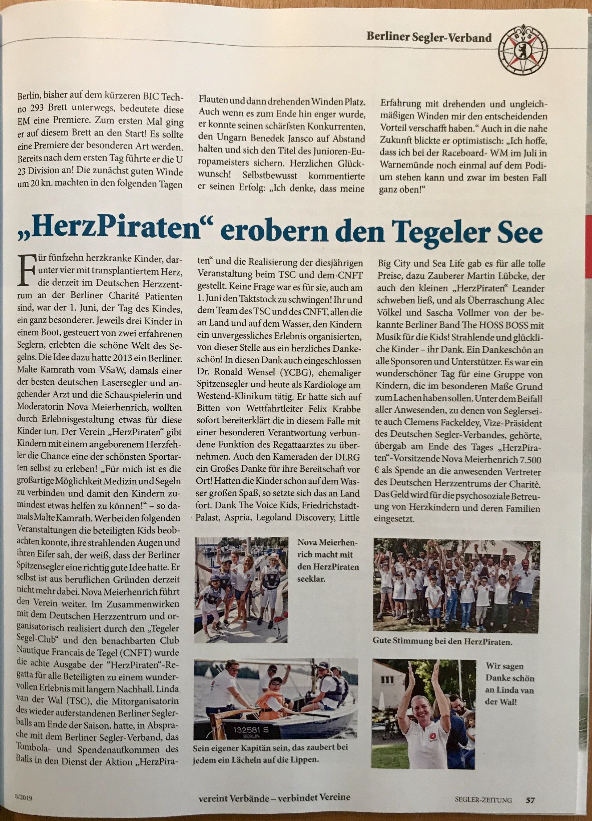 Ausgabe August 2019 Segler-Zeitung